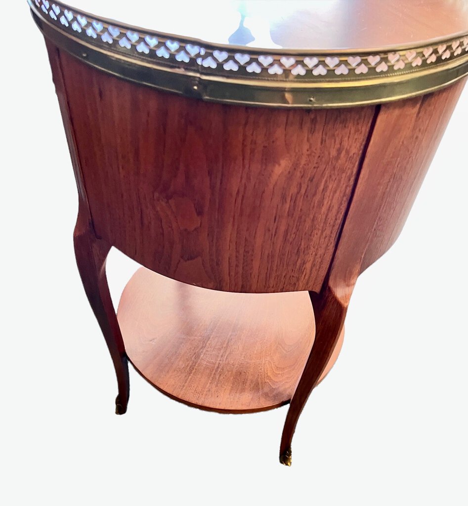 Baker Round Louis IV Table with Brass Gallery
