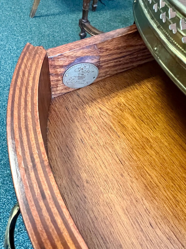 Baker Round Louis IV Table with Brass Gallery