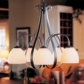 Hubberdton Forge Sweeping Taper 5 Arm Chandelier