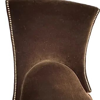 Brown Mohair Armless Desk/Dining Chair
