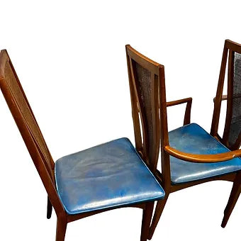 Set of 4 MCM A. Sibau Caned Back Dining Chairs of Italy
