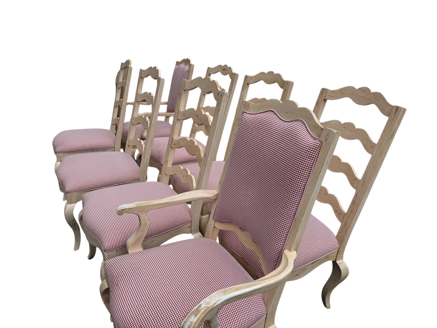 Set of 8 Ladder-back Dining Chairs