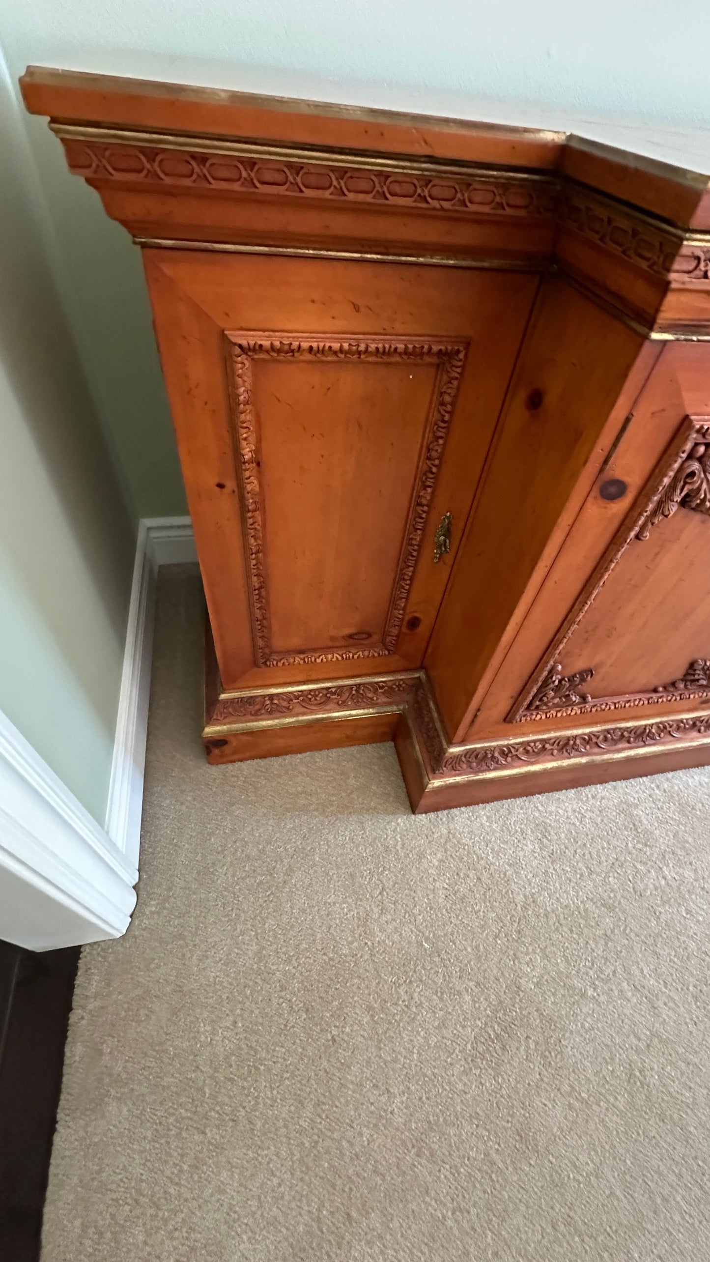 Carved Italian Style Credenza by Baker Furniture