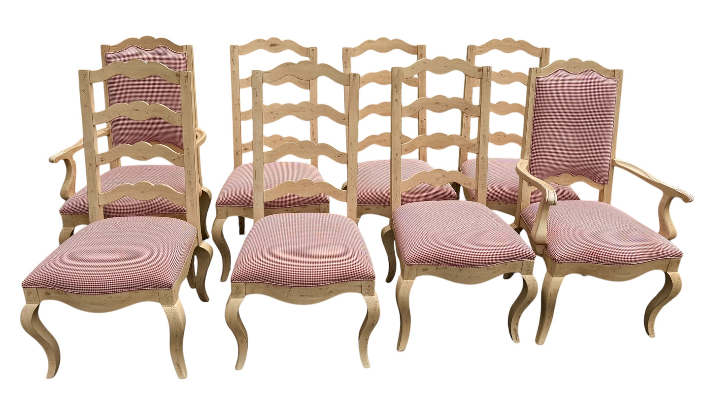 Set of 8 Ladder-back Dining Chairs
