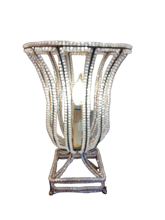 Set of 2 Crystal-Style Sconce Console Lamps