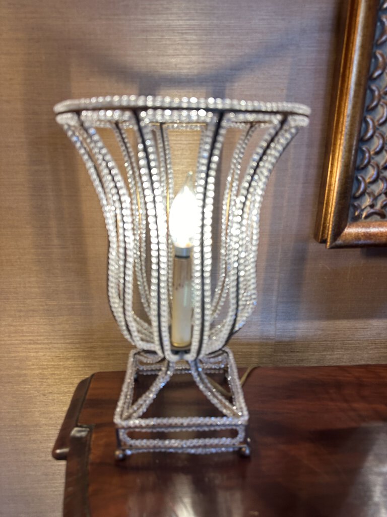 Set of 2 Crystal-Style Sconce Console Lamps