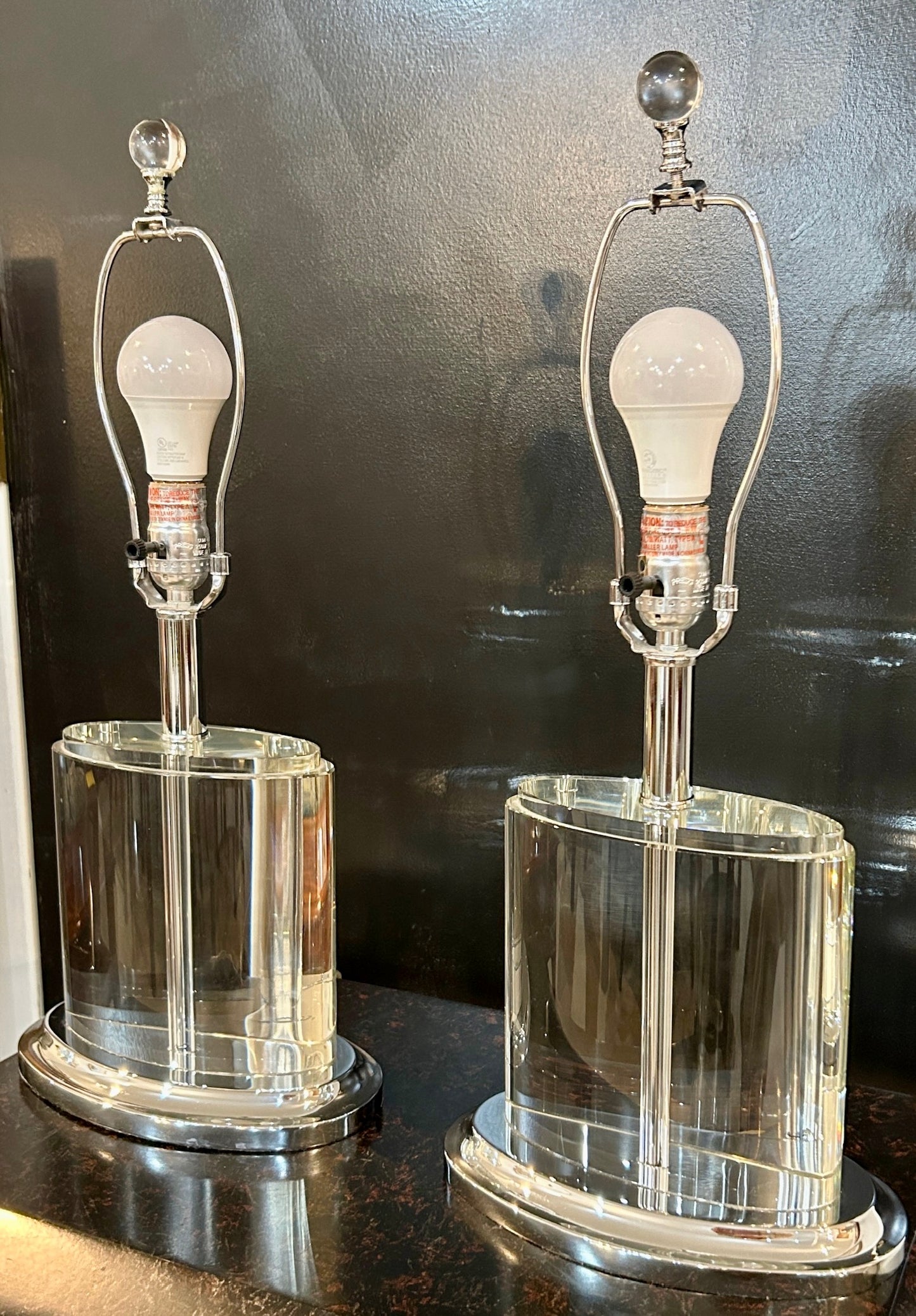 Set of 2 Crystal Lamps with Shades
