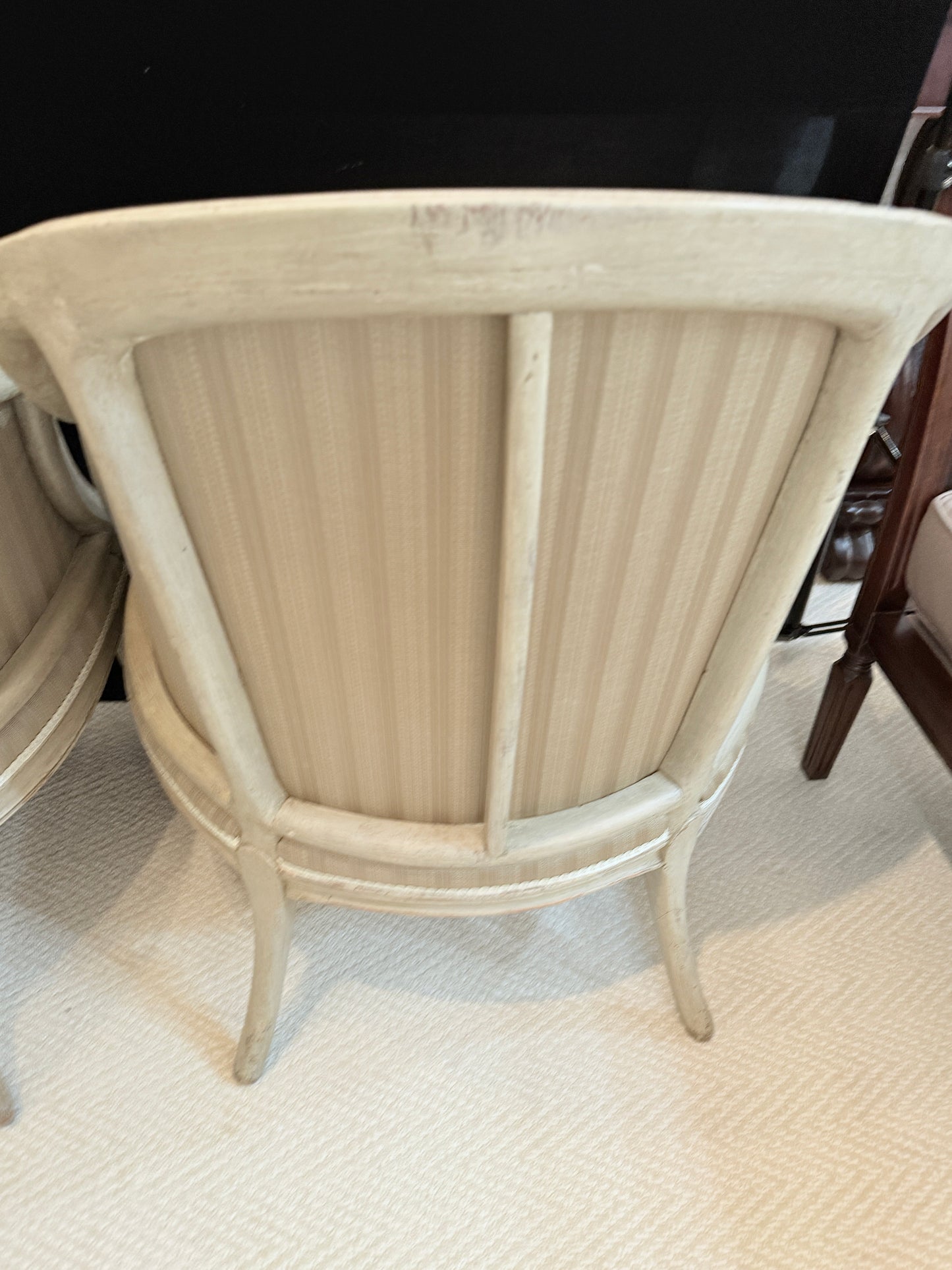 Pair of 18th Century George III Carved Bergère Chairs – Circa 1770
