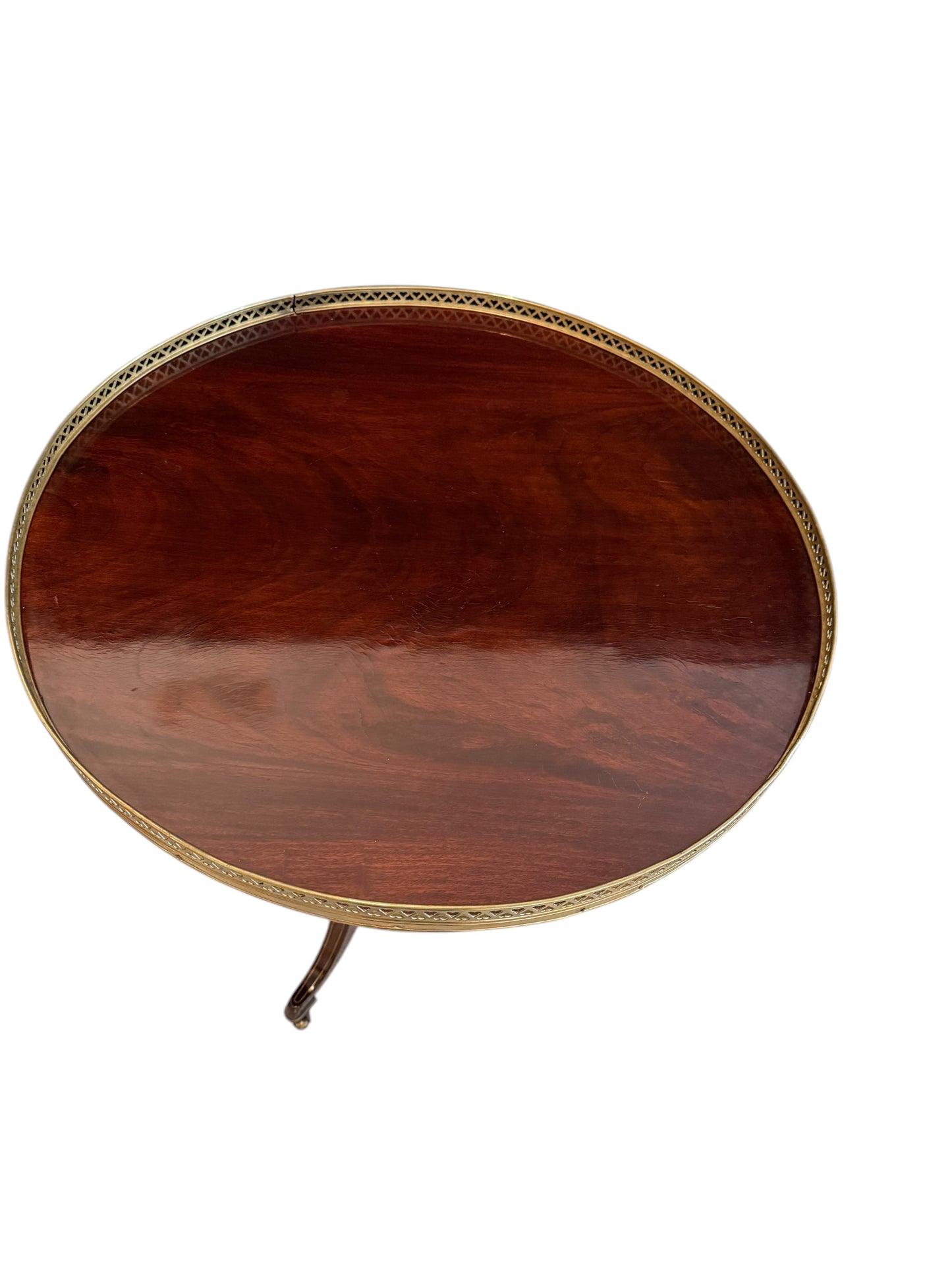 18th Century George III Mahogany Tripod Side Table with Brass Gallery, Circa 1770