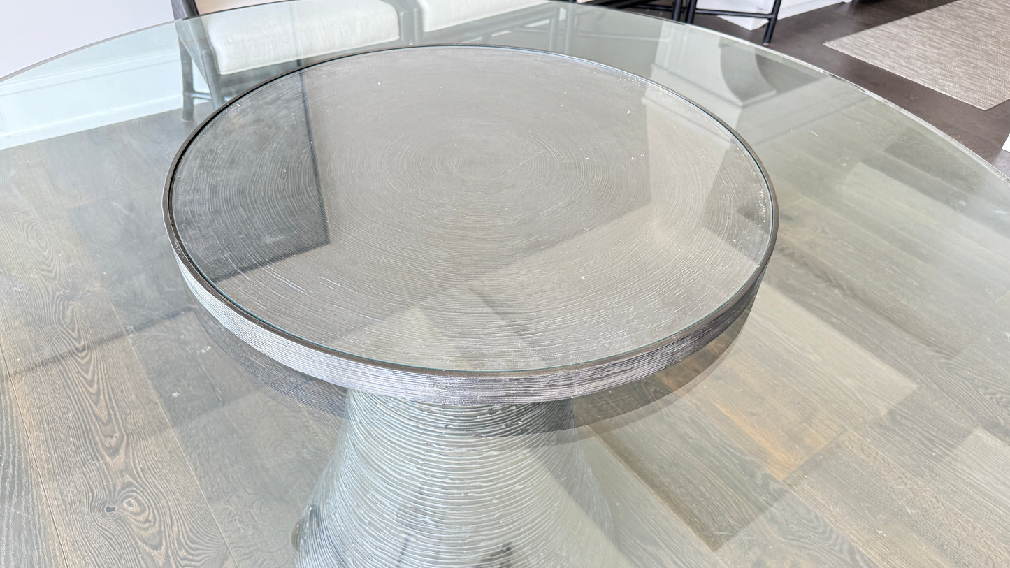 Katoucha 60" Round Table with Lazy Susan - Bronze, by Baker Furniture