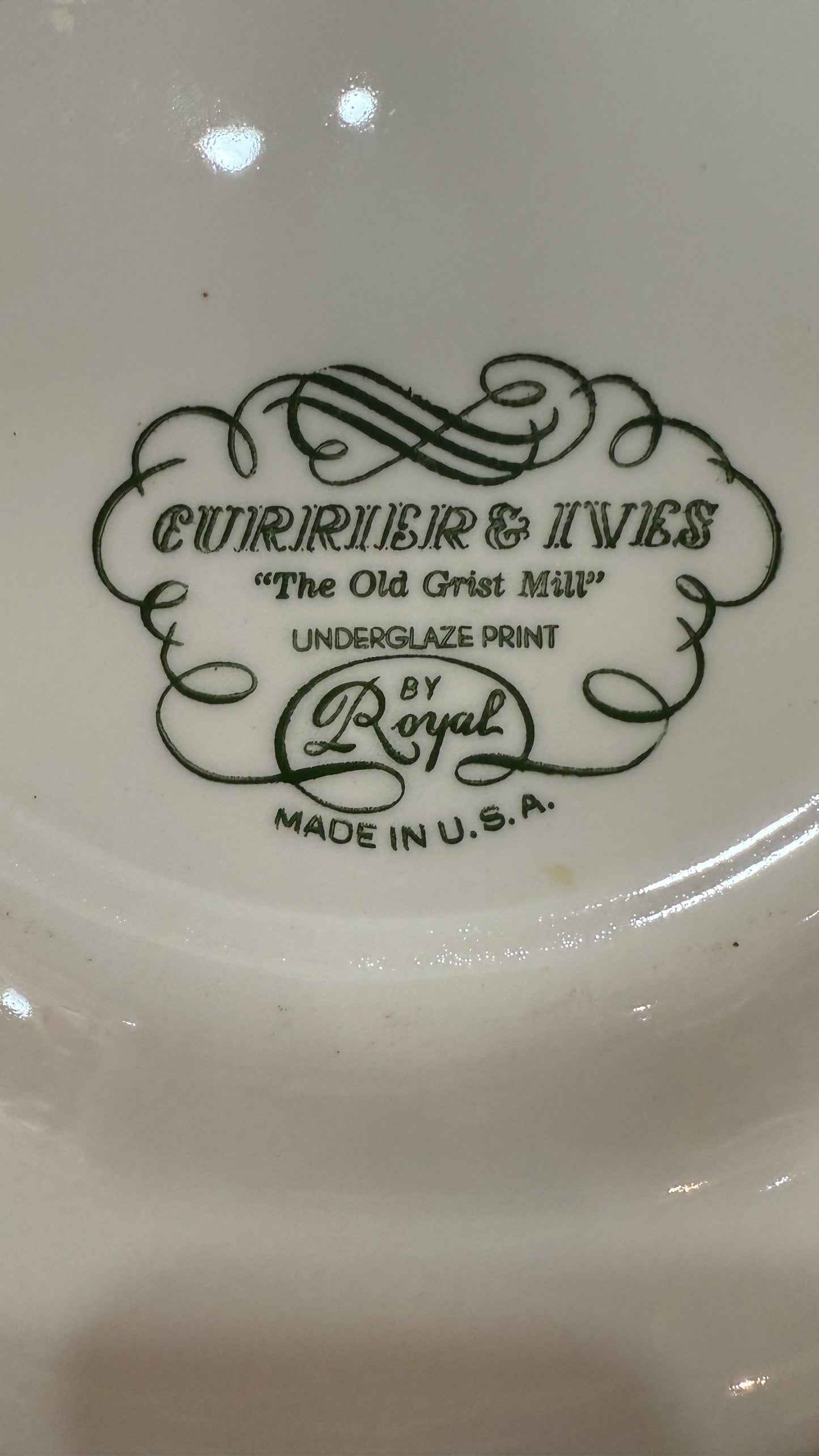Large Collection of Currier & Ives Vintage Dish Set, With Glasses