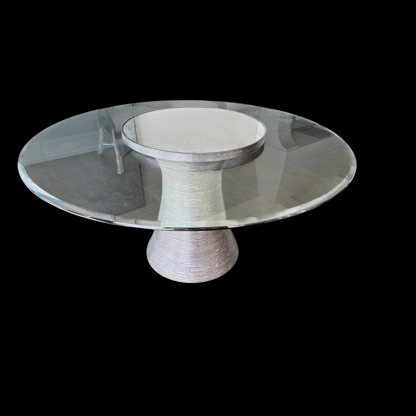Katoucha 60" Round Table with Lazy Susan - Bronze, by Baker Furniture