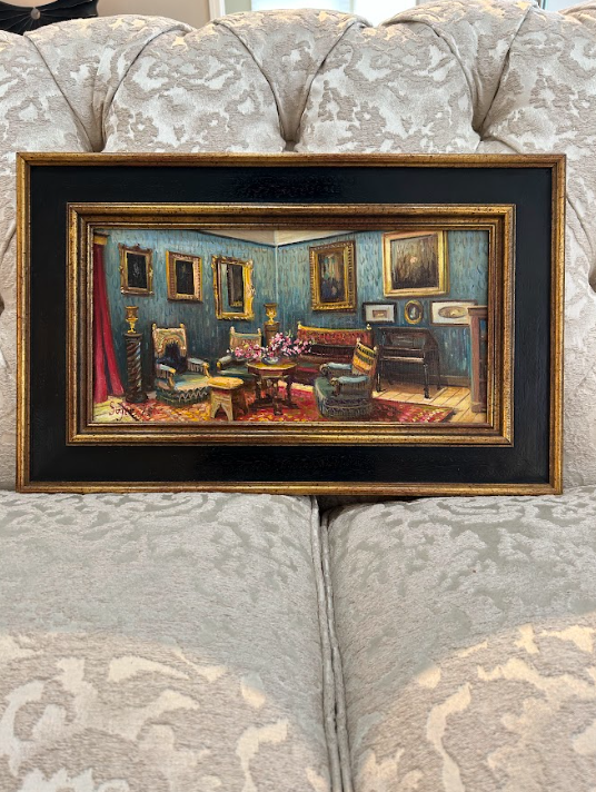 Original Oil Painting, Custom Framed "Family Time"