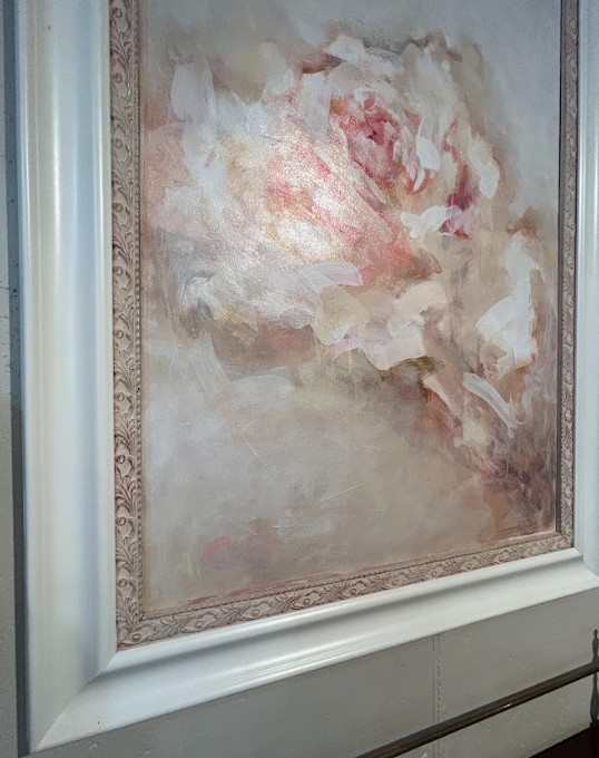 Large Vintage Custom Rose Painting