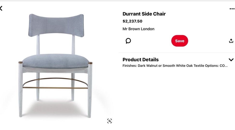 Blue and White Custom Durant Dining Chairs - Set of 4, Mr. Brown London