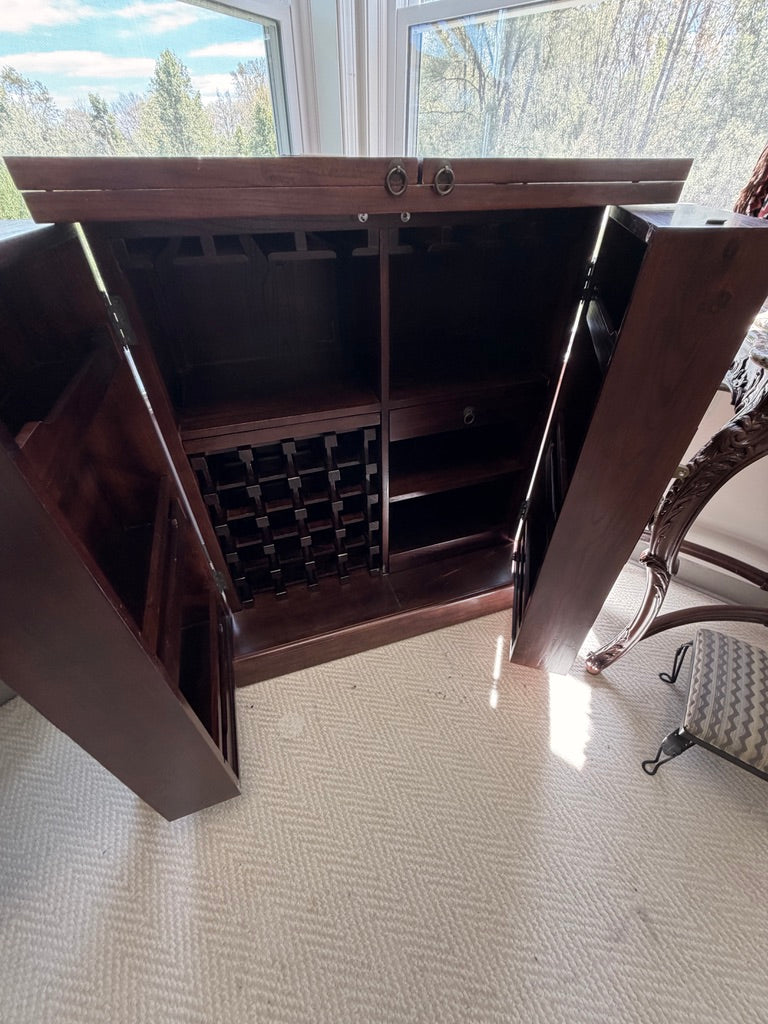 Asian Flip-Top Bar Cabinet