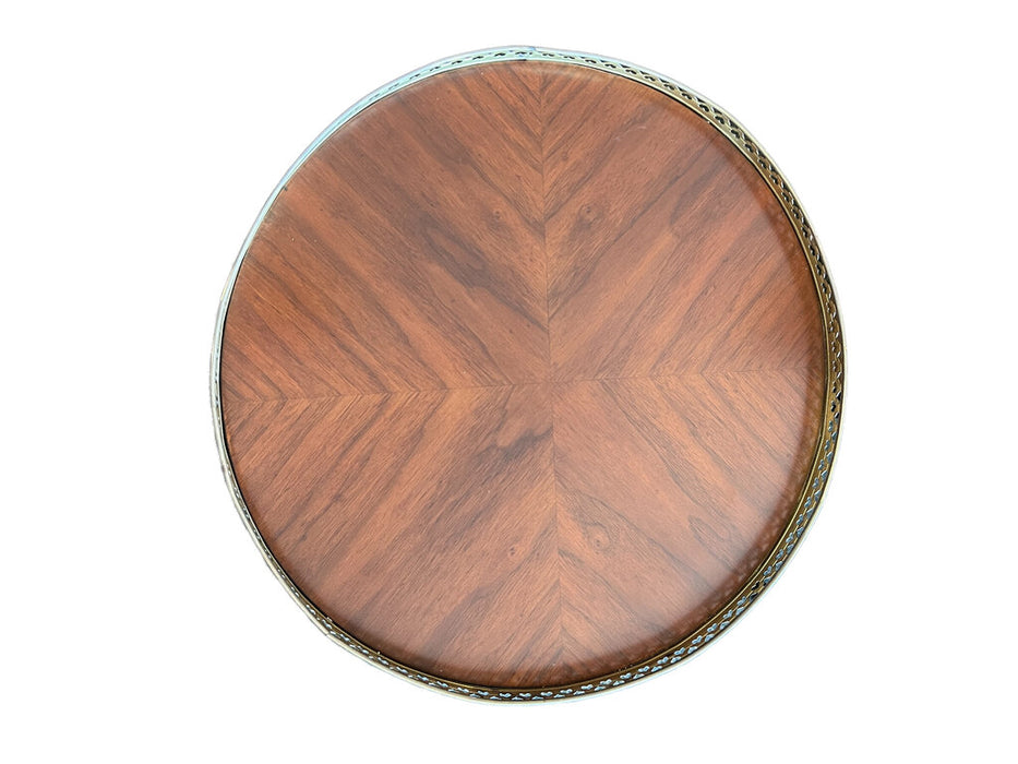 Baker Round Louis IV Table with Brass Gallery