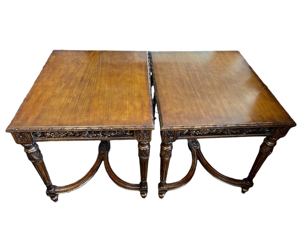 Gorgeous Heavily Carved Traditional End Tables