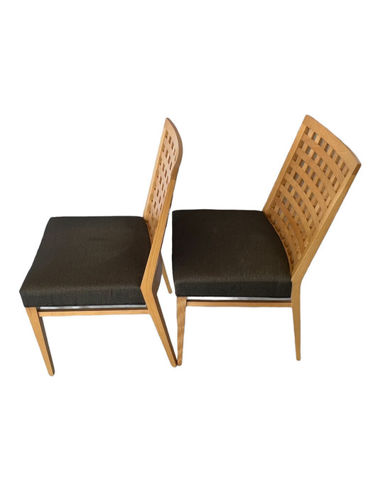 Bernhardt Wood Woven-Back Dining Chairs - Set of 2
