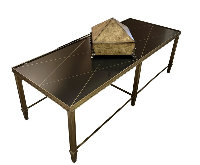 Heavy Metal Coffee Table with Criss-Cross Pattern