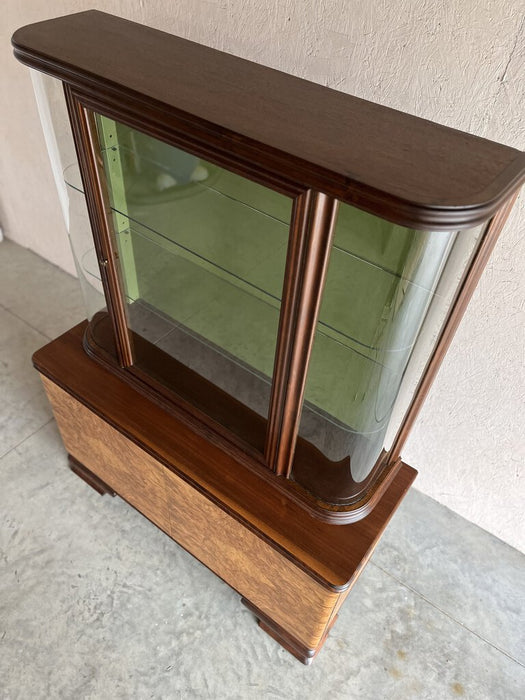 Gorgeous Art Deco Cabinet With Rounded Glass Sides