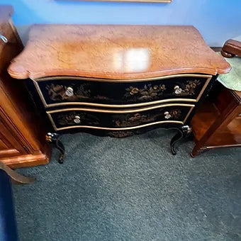 Drexel Chinoiserie Style Small Chest & Mirror Set