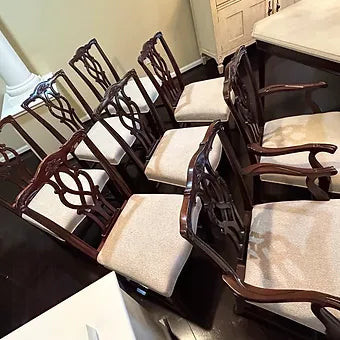Beautiful Set of 8 Kindel Chippendale Dining Chairs