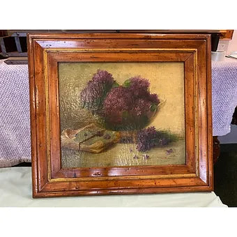 Lilac's of the Fields Vintage Oil Painting by Trevor Jank