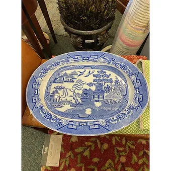 Oversized English Blue Willow Platter