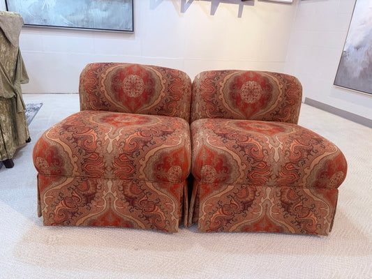 Pair of Gorgeous Bohemian Paisley Chairs by Pearson Furniture