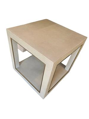 Leather Covered End Tables, Set of 2