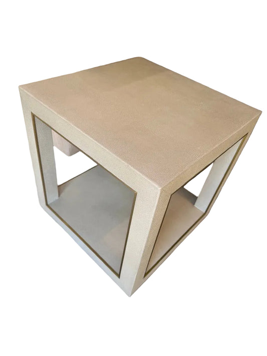 Leather Covered End Tables, Set of 2