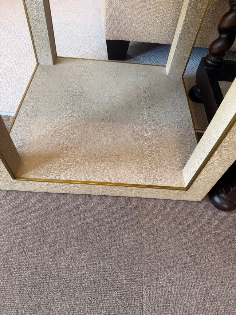 Leather Covered End Tables, Set of 2