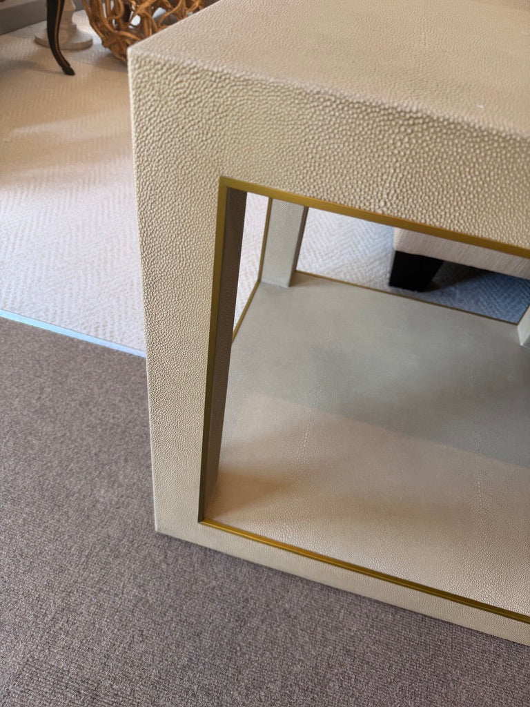 Leather Covered End Tables, Set of 2