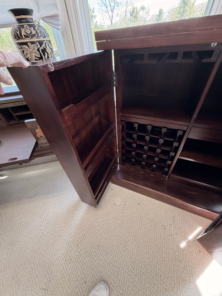 Asian Flip-Top Bar Cabinet