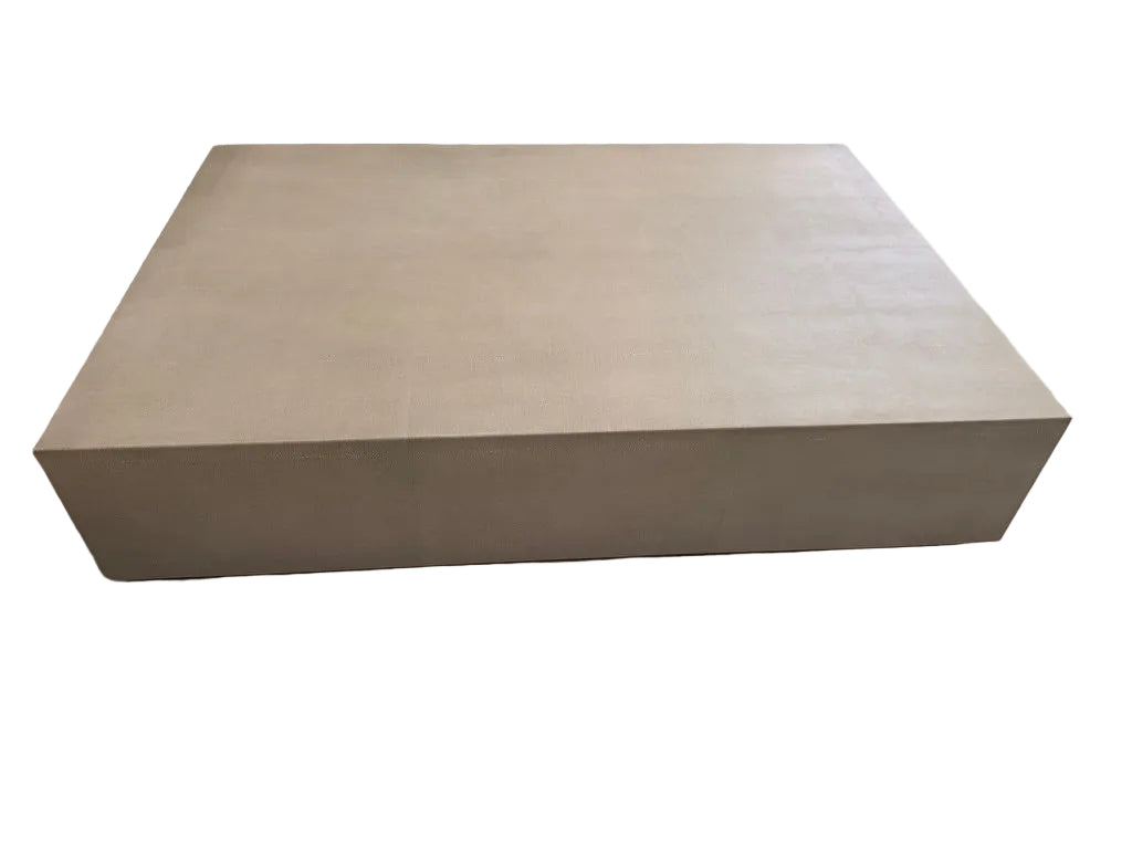 Over-Sized Leather Covered Coffee Table