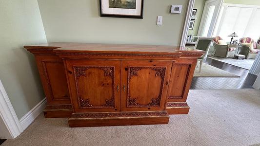 Carved Italian Style Credenza by Baker Furniture