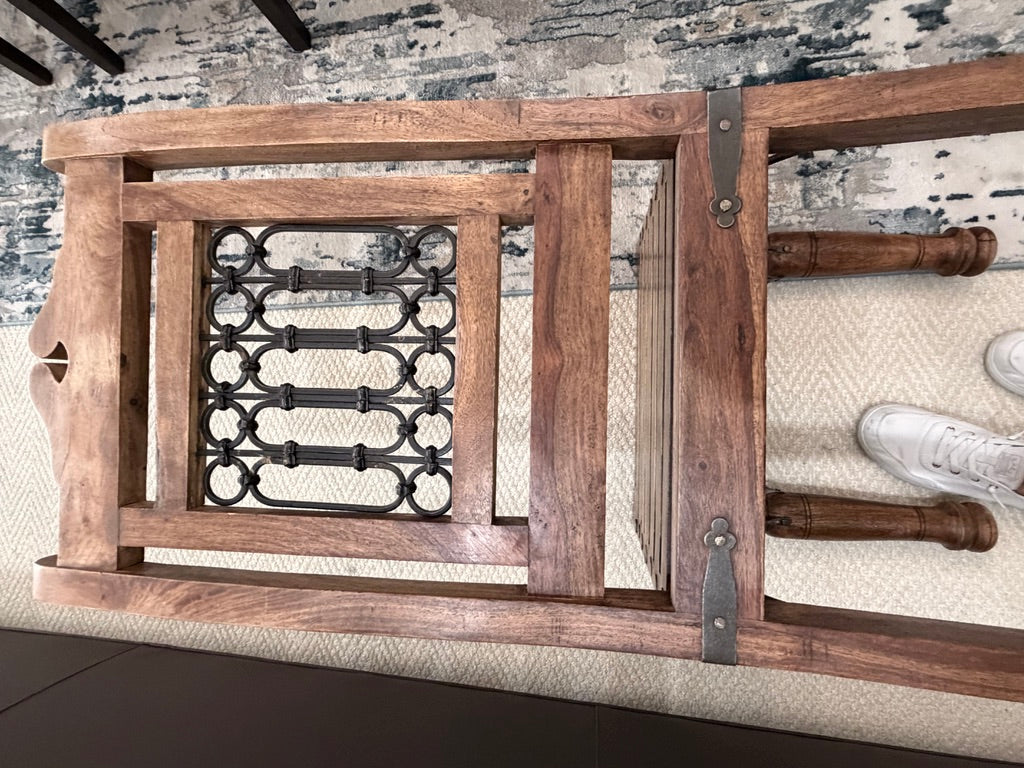 Sheesham High Back Ironwork Dining Chair