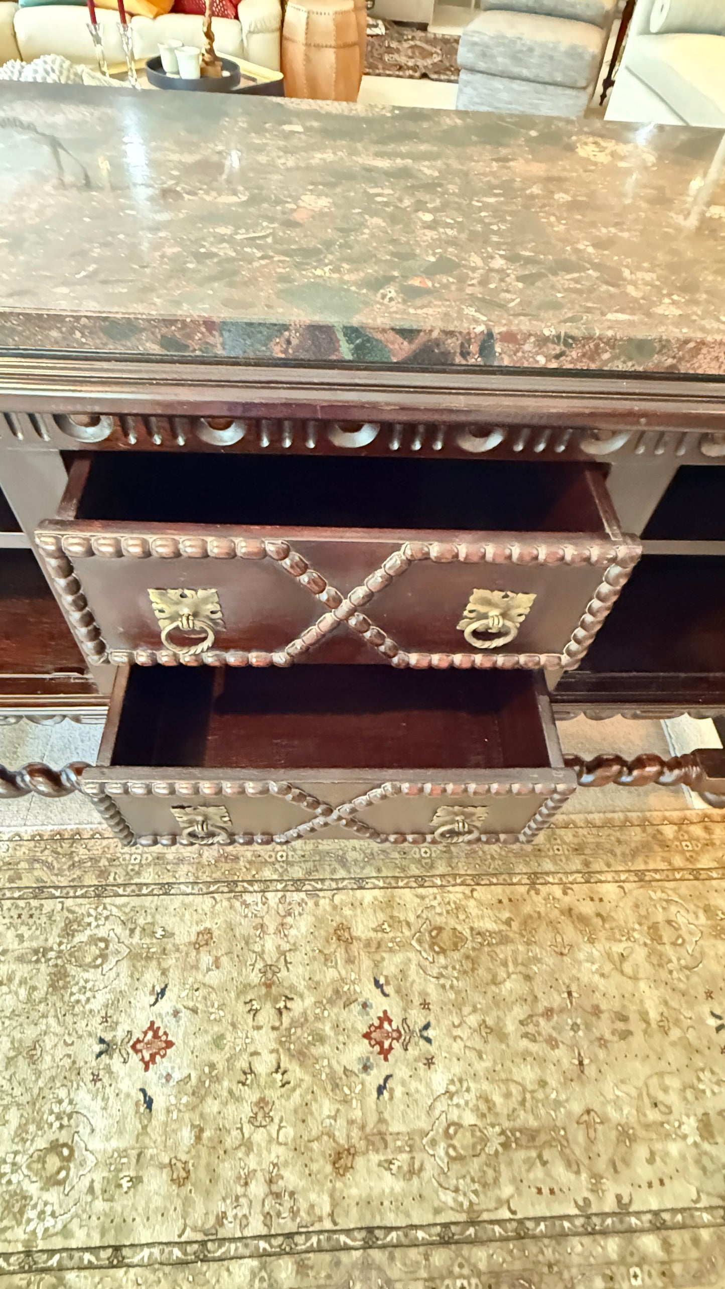 Mission Buffet/Server with Added Granite Top