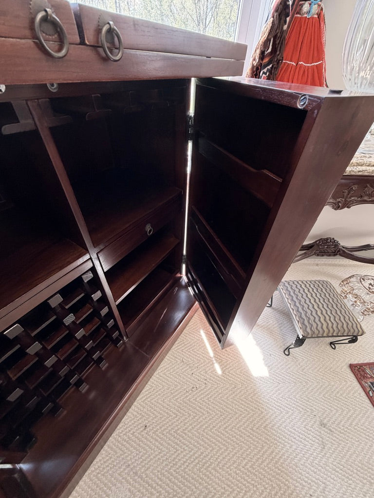 Asian Flip-Top Bar Cabinet
