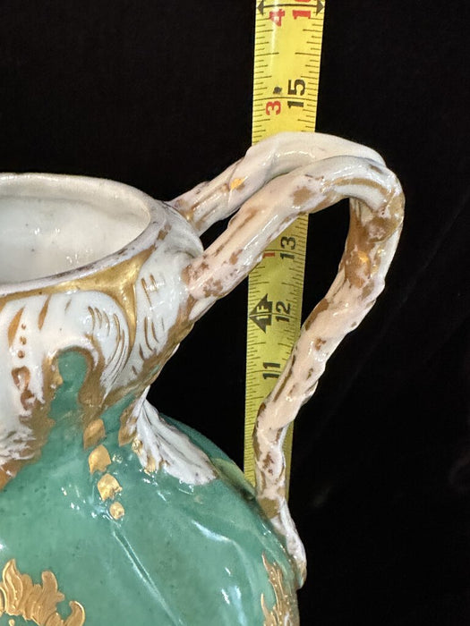 Antique French and Paris Hand Painted Porcelain Vase - Gold