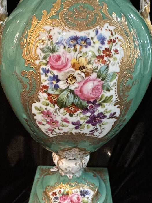 Antique French and Paris Hand Painted Porcelain Vase - Gold