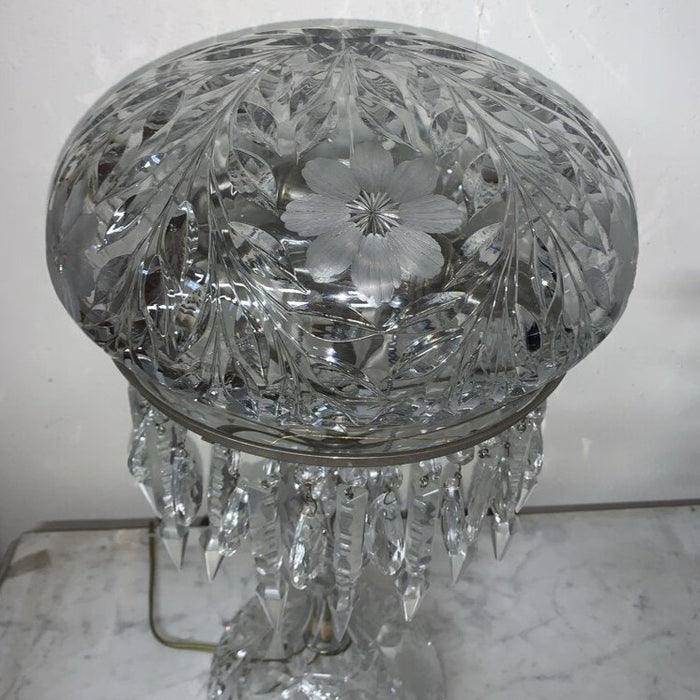 Antique Cut-Crystal Mushroom Lamp