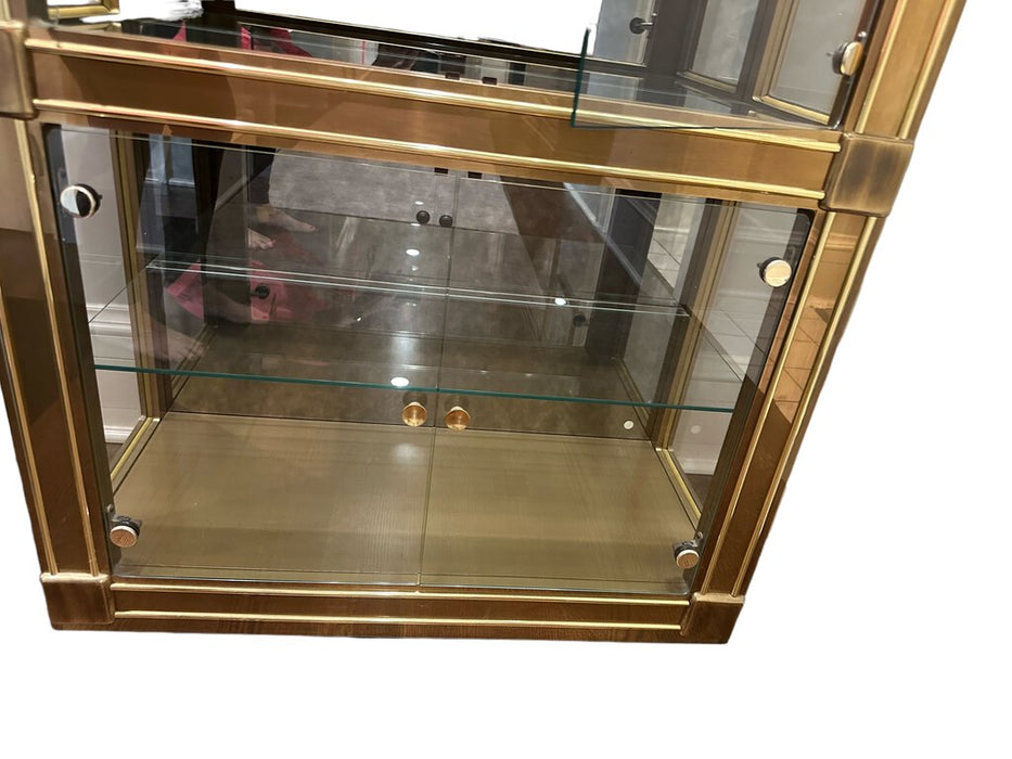 Beautiful Gold/Brass Display Case, Likely Baker Furniture