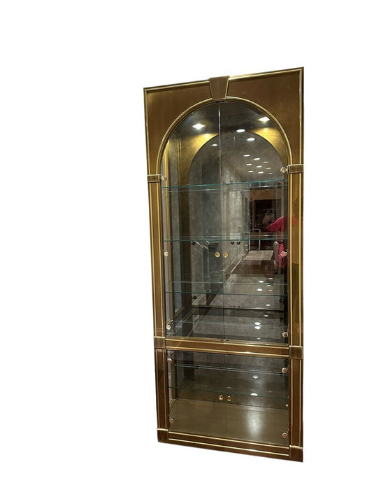 Beautiful Gold/Brass Display Case, Likely Baker Furniture