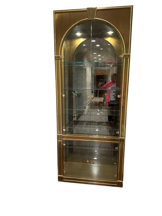 Beautiful Gold/Brass Display Case, Likely Baker Furniture