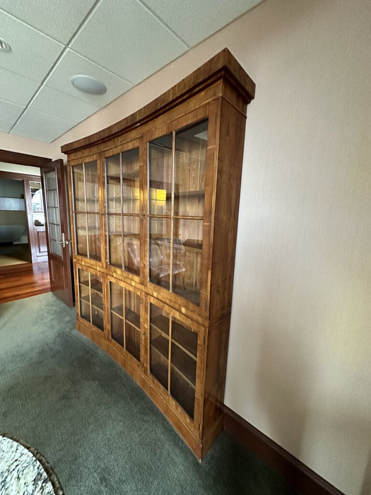 STUNNING Antique Glass and Wood Bookcase