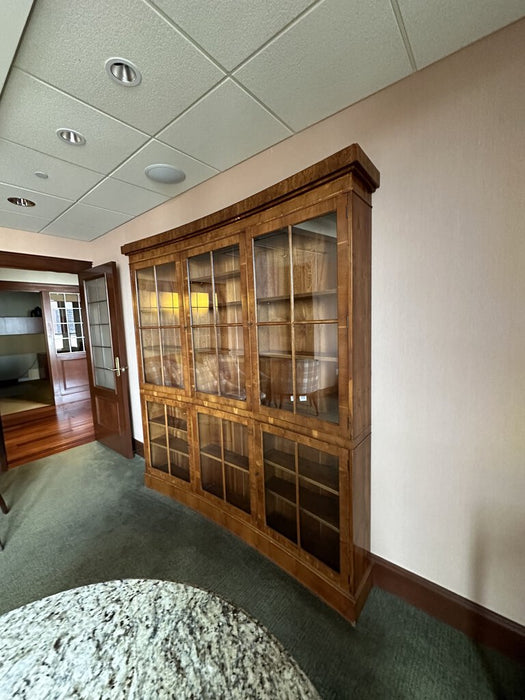 STUNNING Antique Glass and Wood Bookcase