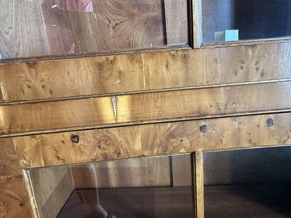 STUNNING Antique Glass and Wood Bookcase