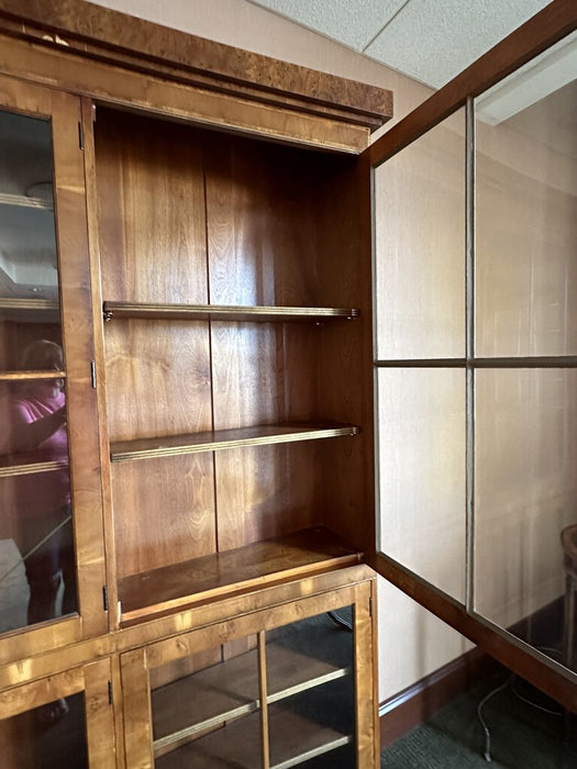 STUNNING Antique Glass and Wood Bookcase